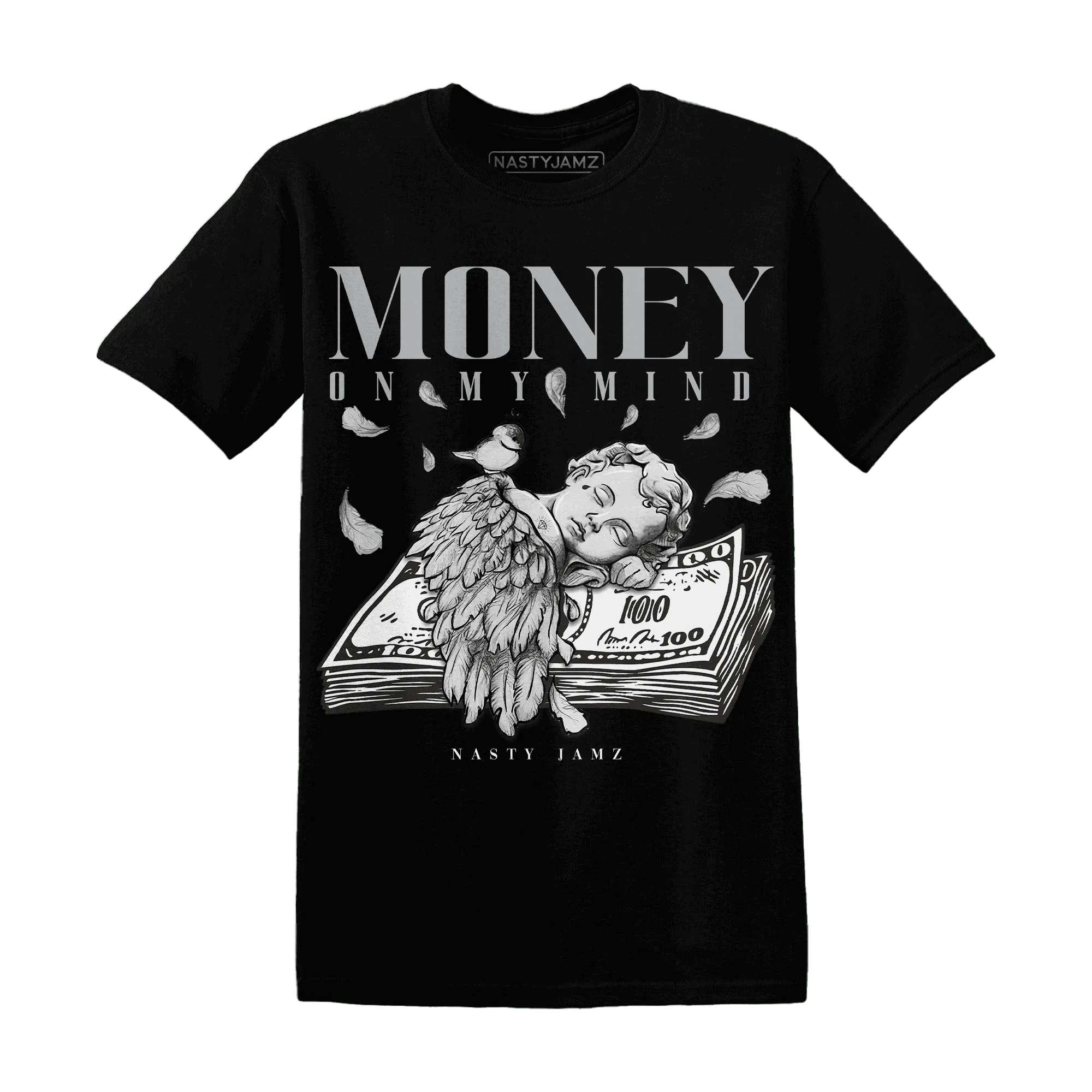 Wolf-Grey-1s-T-Shirt-Match-Money-On-My-Mind-Angel