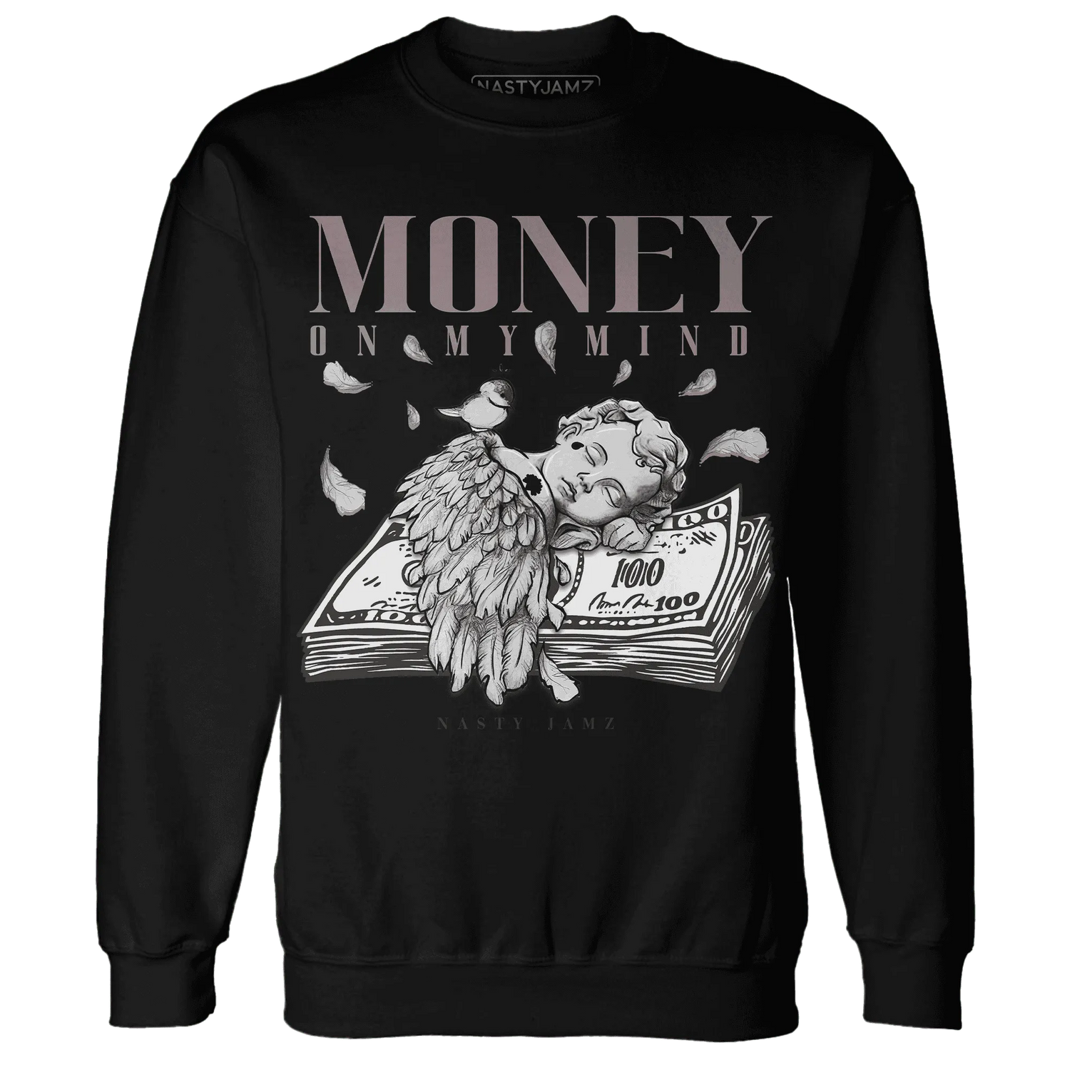 Black-Violet-Ore-3s-NastyJamz-Sweatshirt-Match-Money-On-My-Mind-Angel