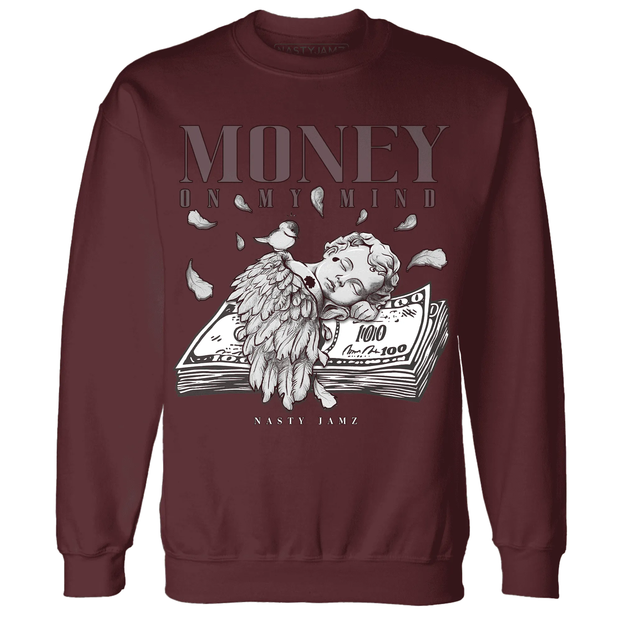Burgundy-Crush-3s-NastyJamz-Sweatshirt-Match-Money-On-My-Mind-Angel