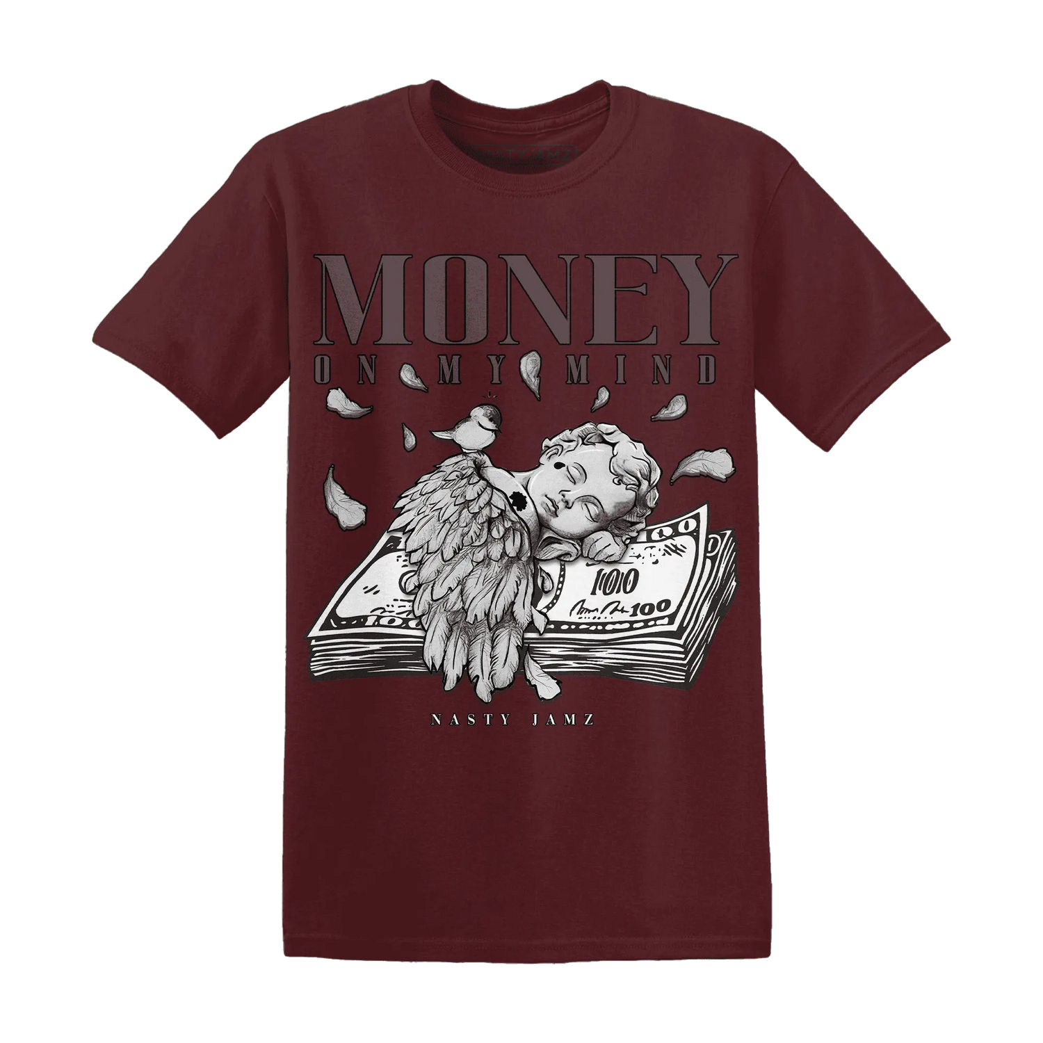Burgundy-Crush-3s-NastyJamz-T-Shirt-Match-Money-On-My-Mind-Angel