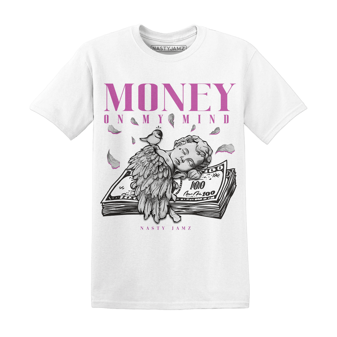 GS Hyper Violet 4s T Shirt Money On My Mind Angel - NastyJamz