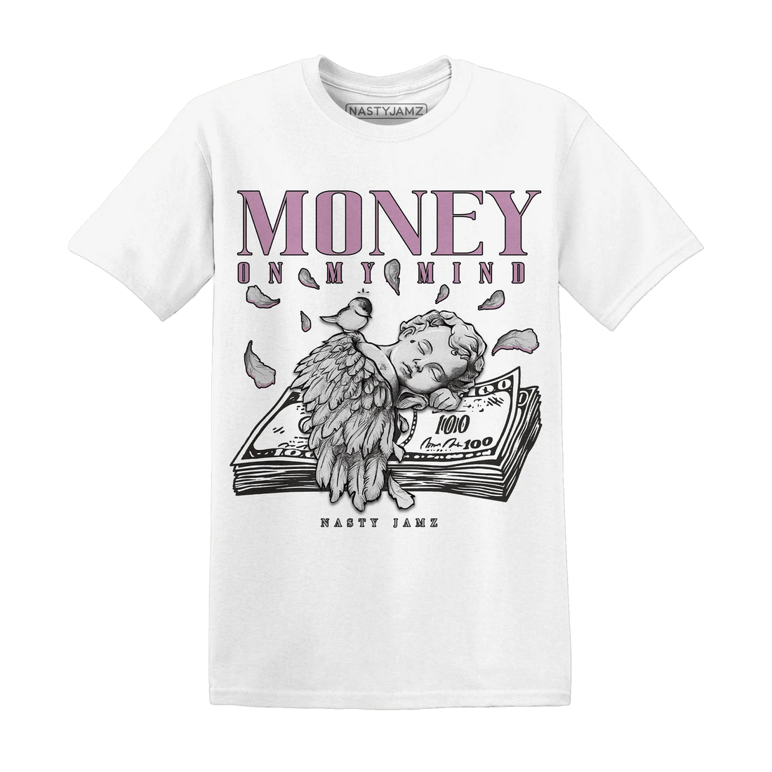 Orchid-Neutral-Grey-Black-White-4s-T-Shirt-Match-Money-On-My-Mind-Angel