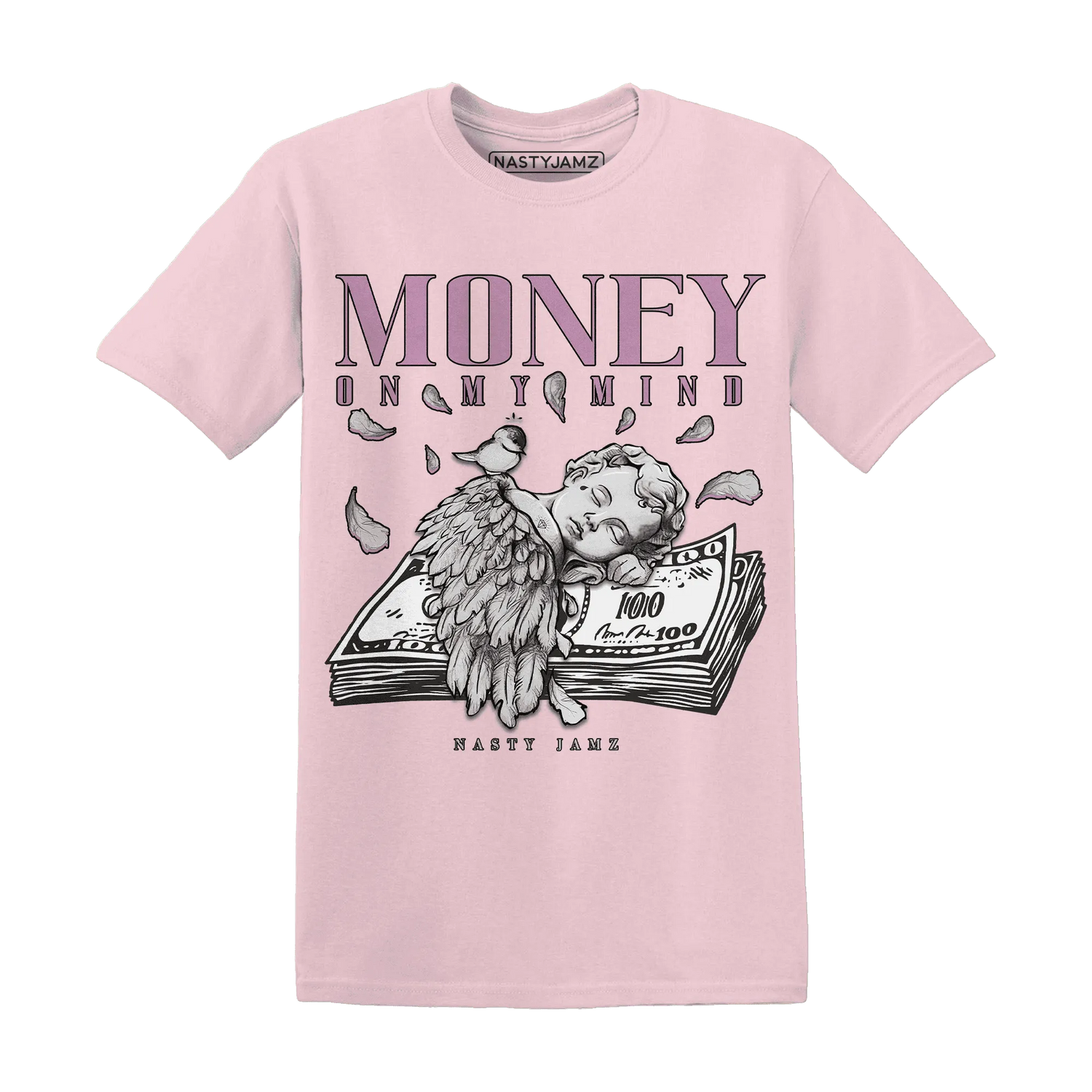 Orchid-Neutral-Grey-Black-White-4s-T-Shirt-Match-Money-On-My-Mind-Angel