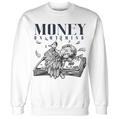 White-Navy-6s-Sweatshirt-Match-Money-On-My-Mind-Angel