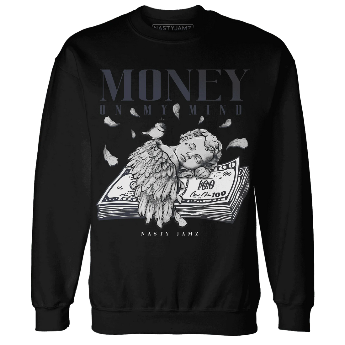 White-Navy-6s-Sweatshirt-Match-Money-On-My-Mind-Angel