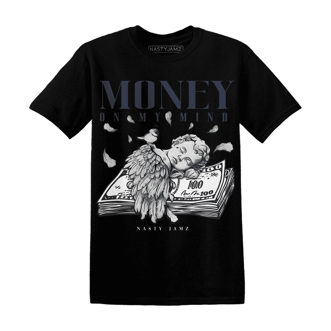 White-Navy-6s-T-Shirt-Match-Money-On-My-Mind-Angel