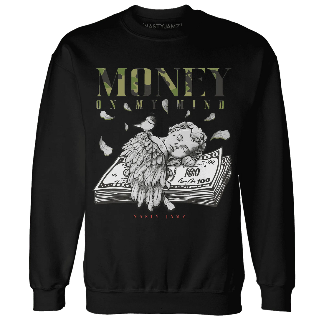 AM-90-Dark-Sage-Solar-Red-Sweatshirt-Match-Money-On-My-Mind-Angel