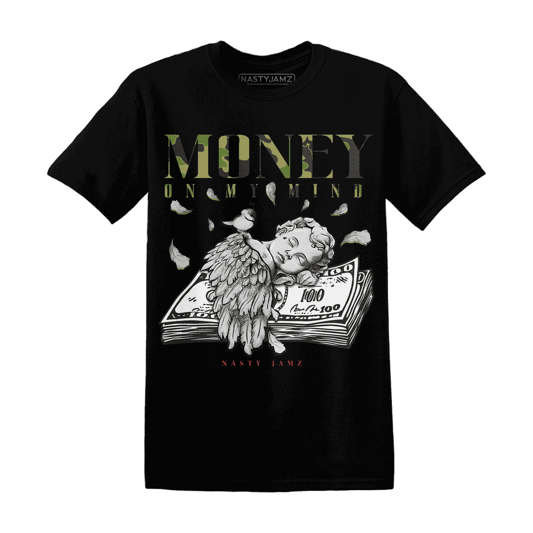 AM-90-Dark-Sage-Solar-Red-T-Shirt-Match-Money-On-My-Mind-Angel