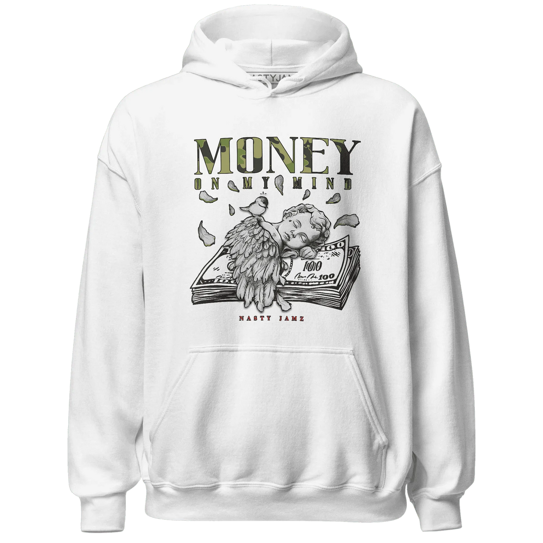AM-90-Dark-Sage-Solar-Red-Hoodie-Match-Money-On-My-Mind-Angel
