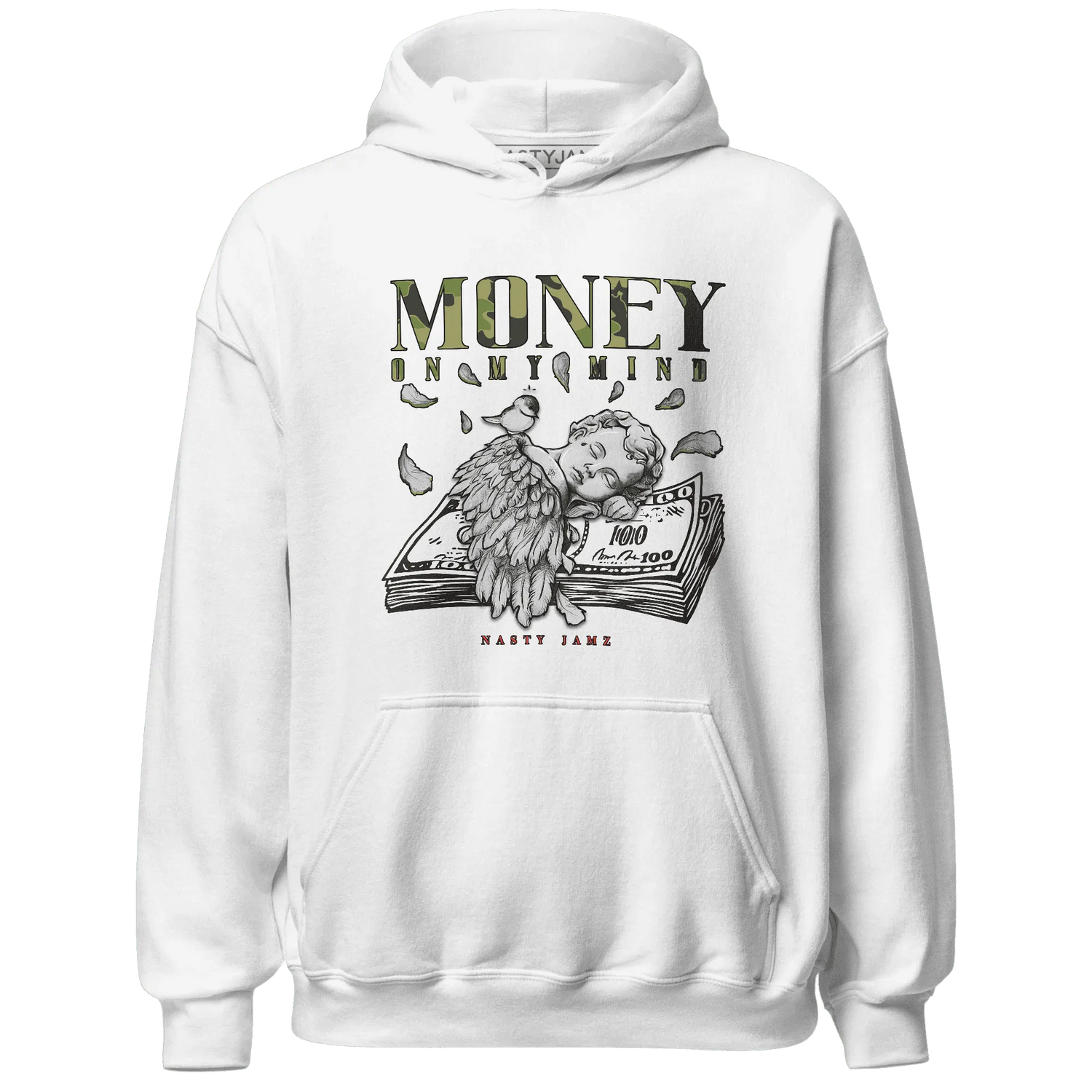AM-90-Dark-Sage-Solar-Red-Hoodie-Match-Money-On-My-Mind-Angel