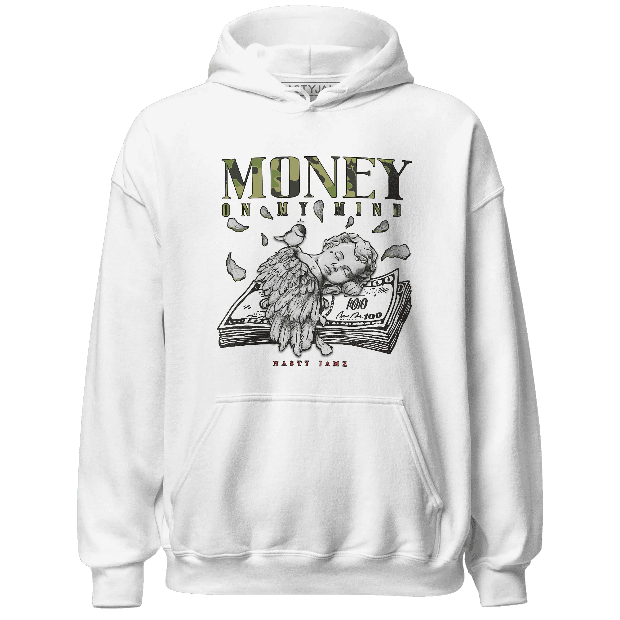 AM-90-Dark-Sage-Solar-Red-Hoodie-Match-Money-On-My-Mind-Angel