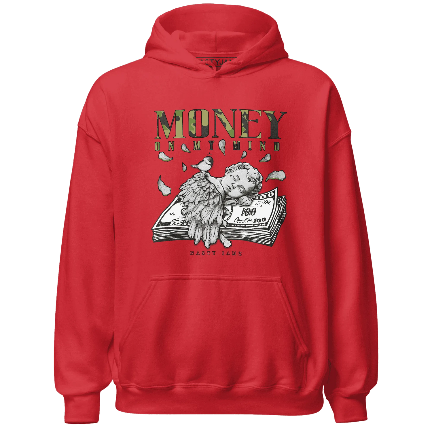 AM-90-Dark-Sage-Solar-Red-Hoodie-Match-Money-On-My-Mind-Angel