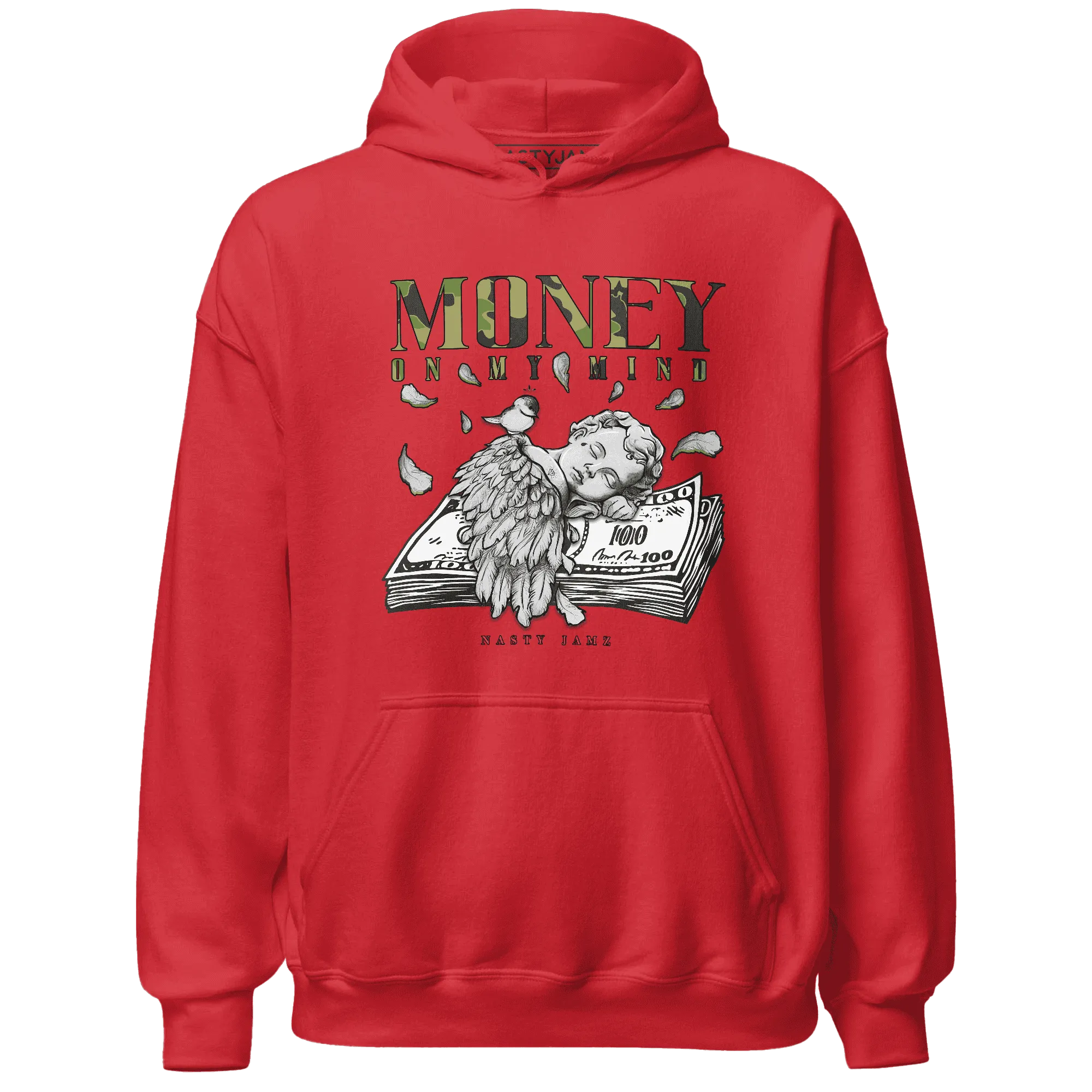 AM-90-Dark-Sage-Solar-Red-Hoodie-Match-Money-On-My-Mind-Angel
