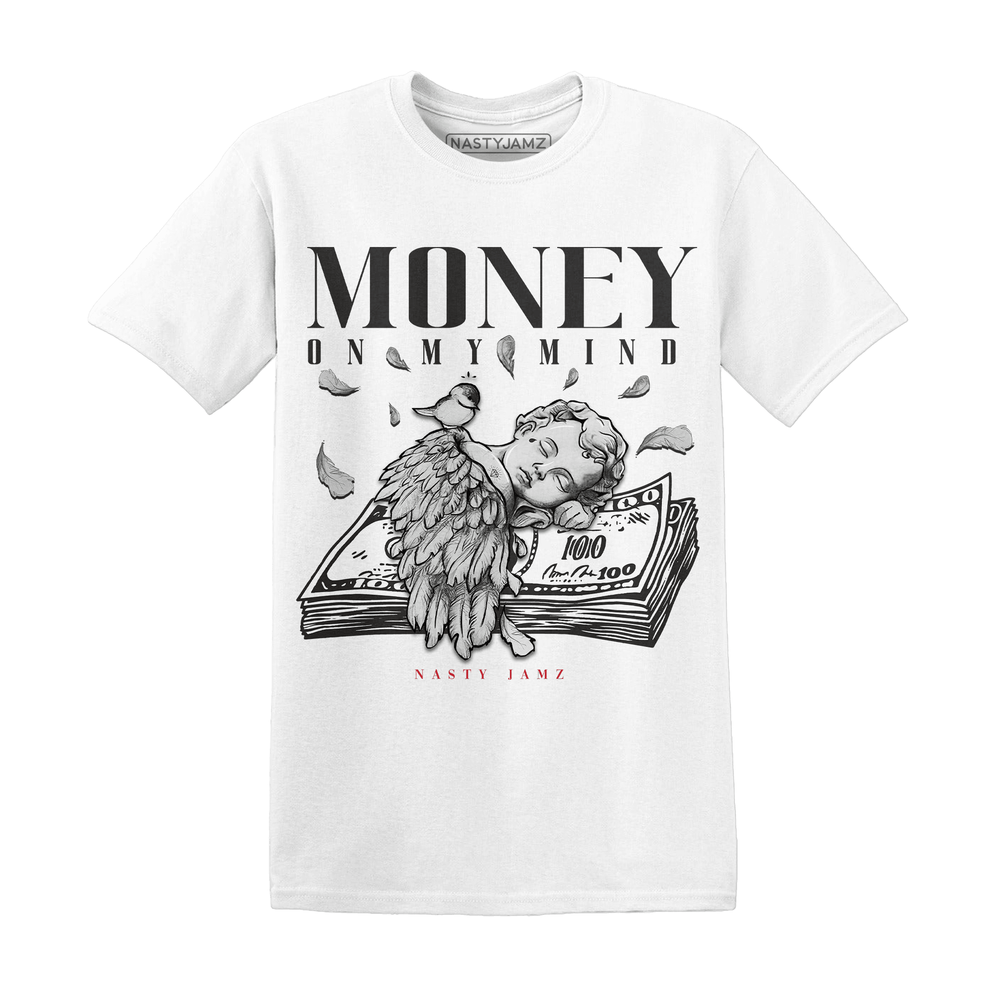 Jumman Jack University Red T Shirt Money On My Mind Angel - NastyJamz