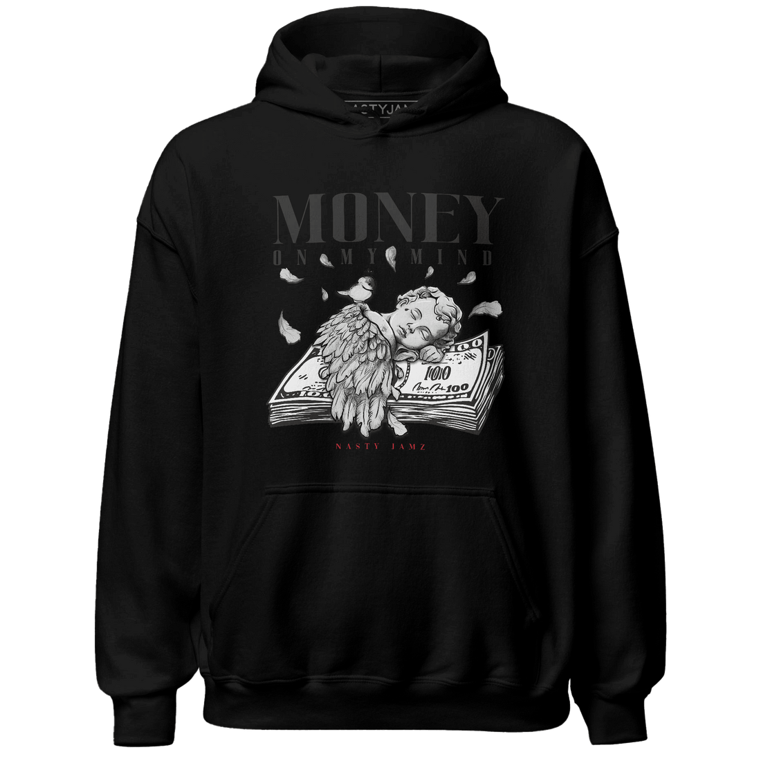 Jumman Jack University Red Hoodie Match Money On My Mind Angel - NastyJamz