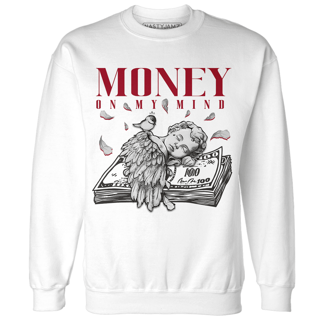 Retro Red Taxi 12s Sweatshirt Match Money On My Mind Angel - NastyJamz