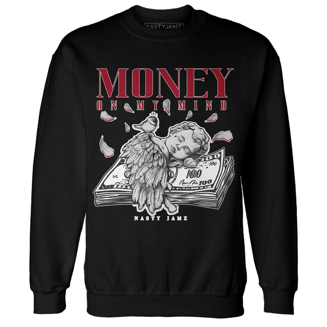 Retro Red Taxi 12s Sweatshirt Match Money On My Mind Angel - NastyJamz