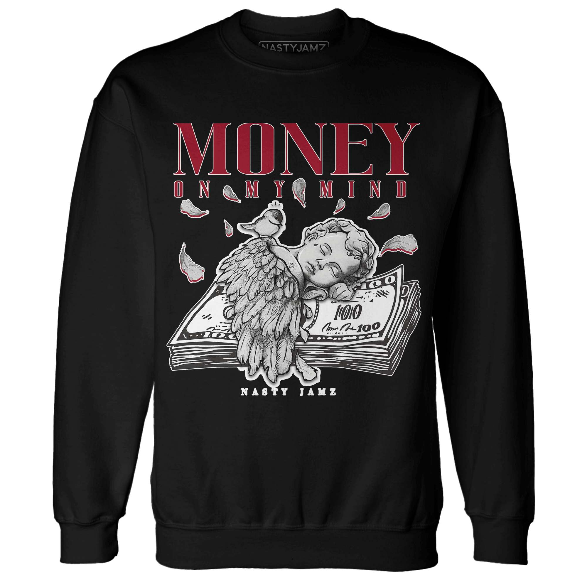 Retro Red Taxi 12s Sweatshirt Match Money On My Mind Angel - NastyJamz