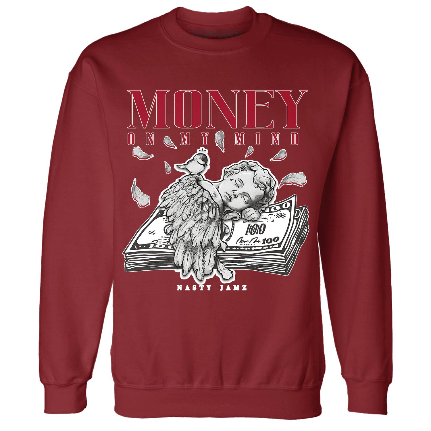 Retro Red Taxi 12s Sweatshirt Match Money On My Mind Angel - NastyJamz