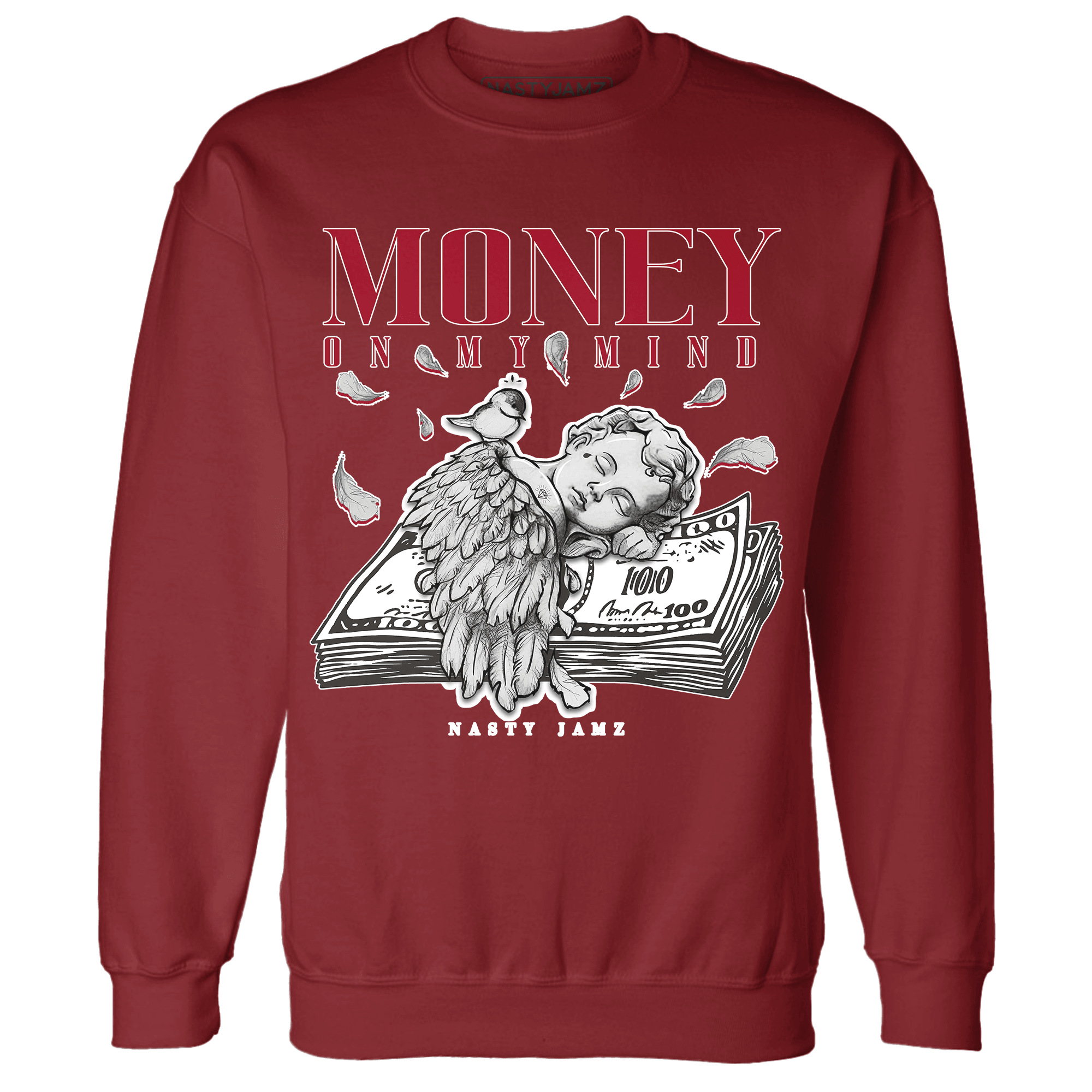 Retro Red Taxi 12s Sweatshirt Match Money On My Mind Angel - NastyJamz
