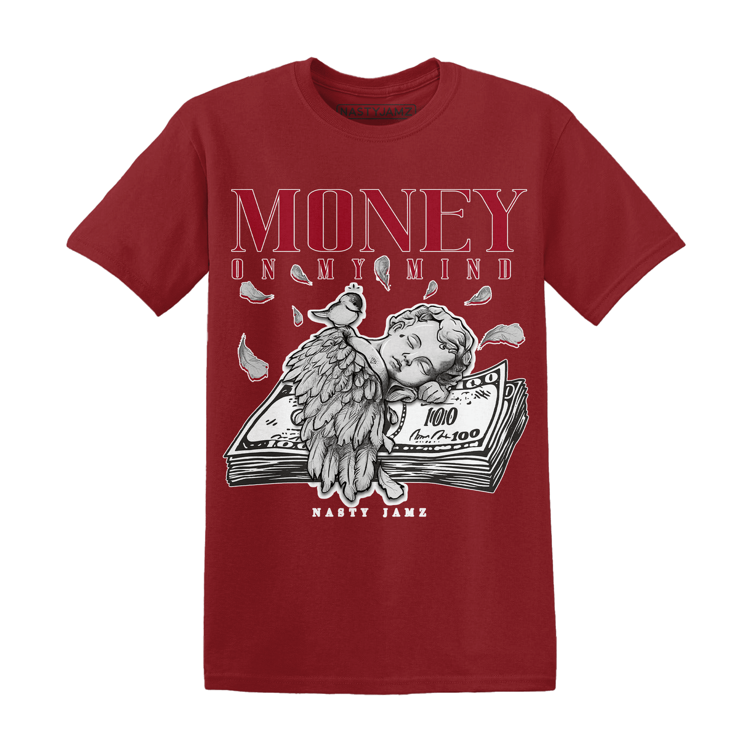 Retro Red Taxi 12s T Shirt Money On My Mind Angel - NastyJamz