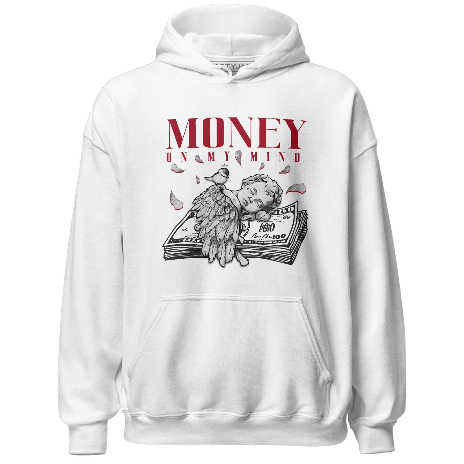 Retro Red Taxi 12s Hoodie Match Money On My Mind Angel - NastyJamz