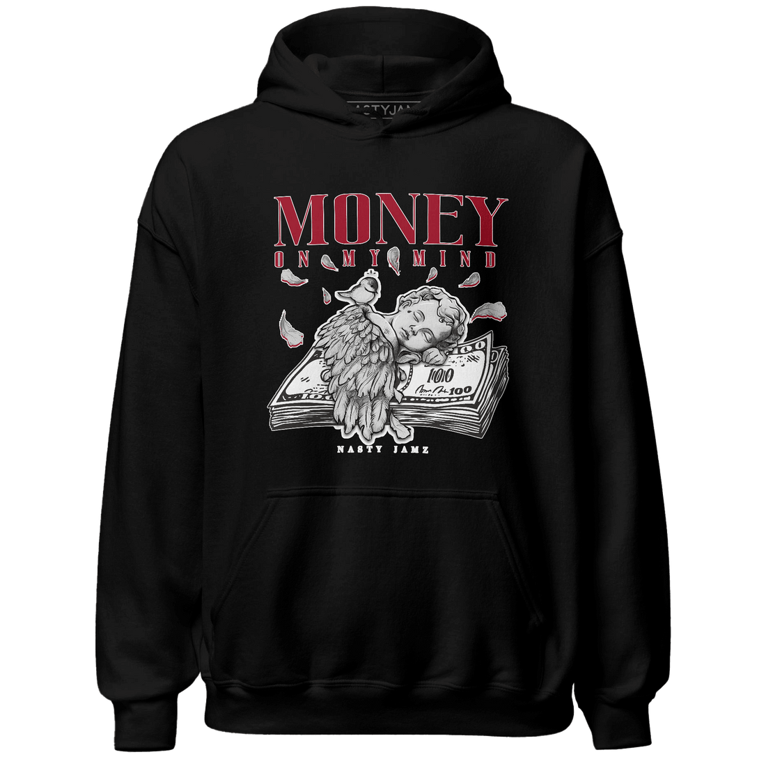 Retro Red Taxi 12s Hoodie Match Money On My Mind Angel - NastyJamz