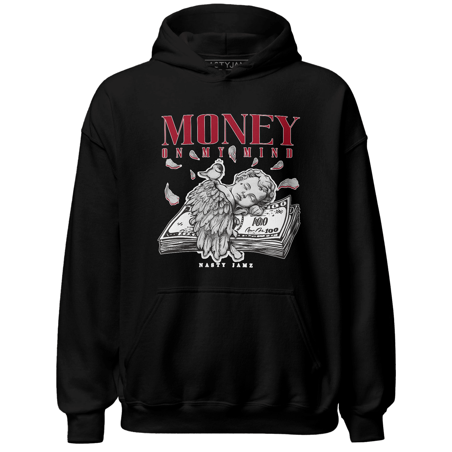 Retro Red Taxi 12s Hoodie Match Money On My Mind Angel - NastyJamz