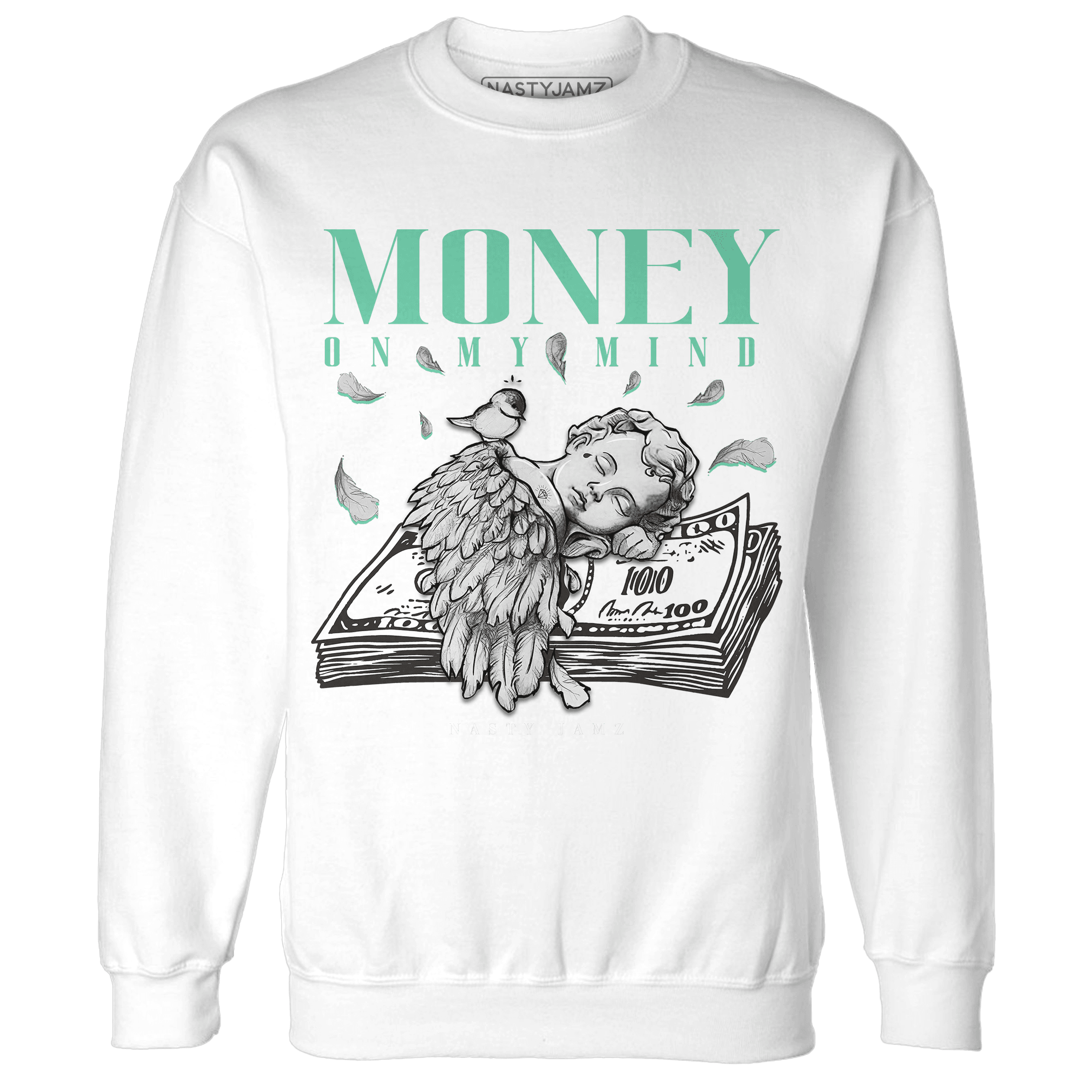 High OG Green Glow 1s Sweatshirt Match Money On My Mind Angel - NastyJamz