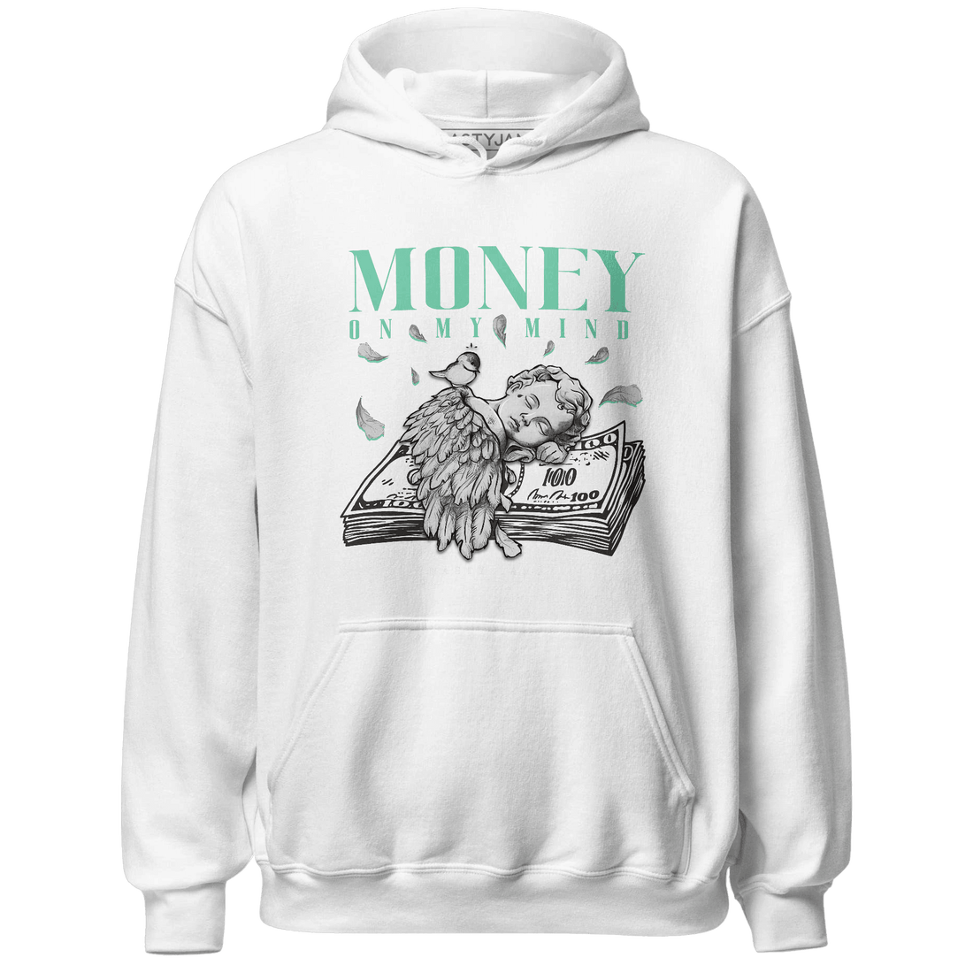 High OG Green Glow 1s Hoodie Match Money On My Mind Angel - NastyJamz