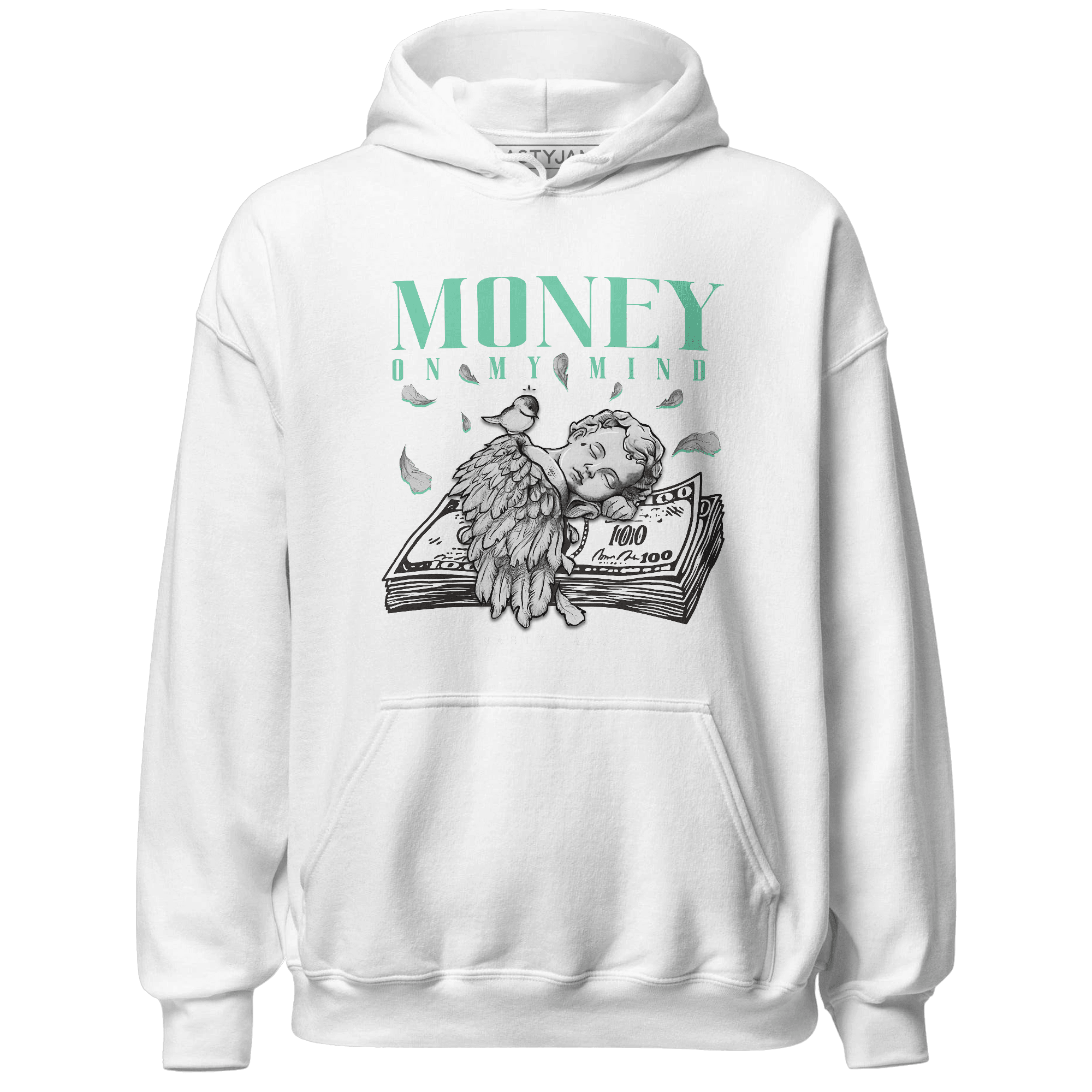 High OG Green Glow 1s Hoodie Match Money On My Mind Angel - NastyJamz
