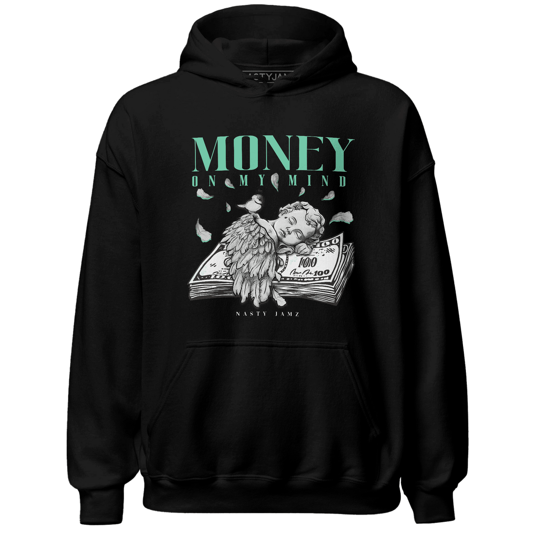 High OG Green Glow 1s Hoodie Match Money On My Mind Angel - NastyJamz