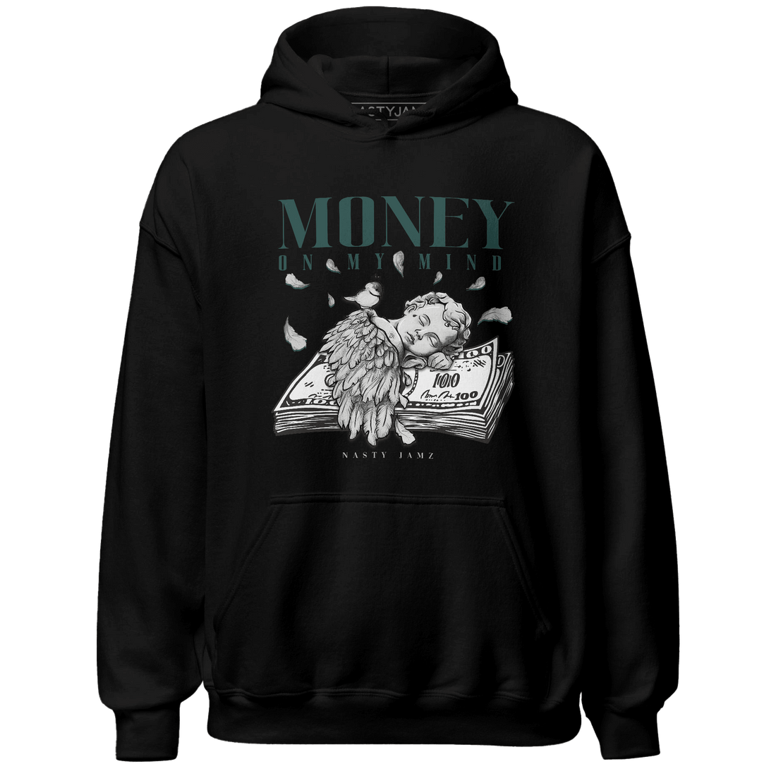 Oxidized Green 4s Hoodie Match Money On My Mind Angel - NastyJamz