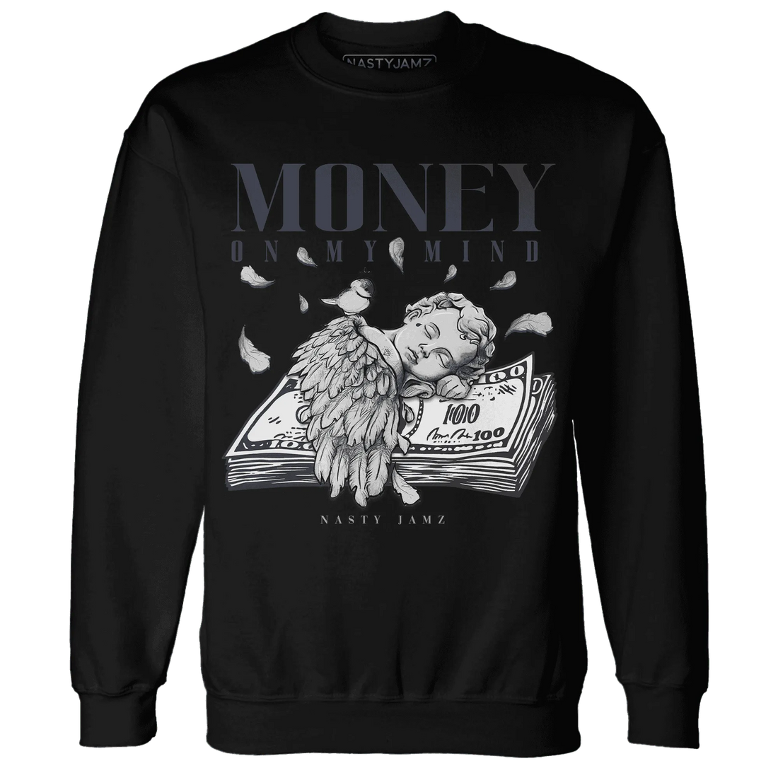 VaporMax-Plus-Midnight-Navy-White-Metallic-Silver-Sweatshirt-Match-Money-On-My-Mind-Angel