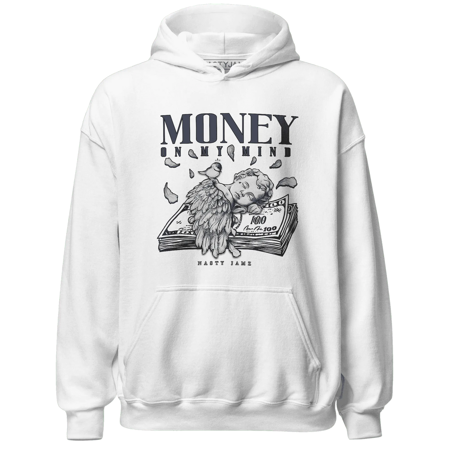 VaporMax-Plus-Midnight-Navy-White-Metallic-Silver-Hoodie-Match-Money-On-My-Mind-Angel