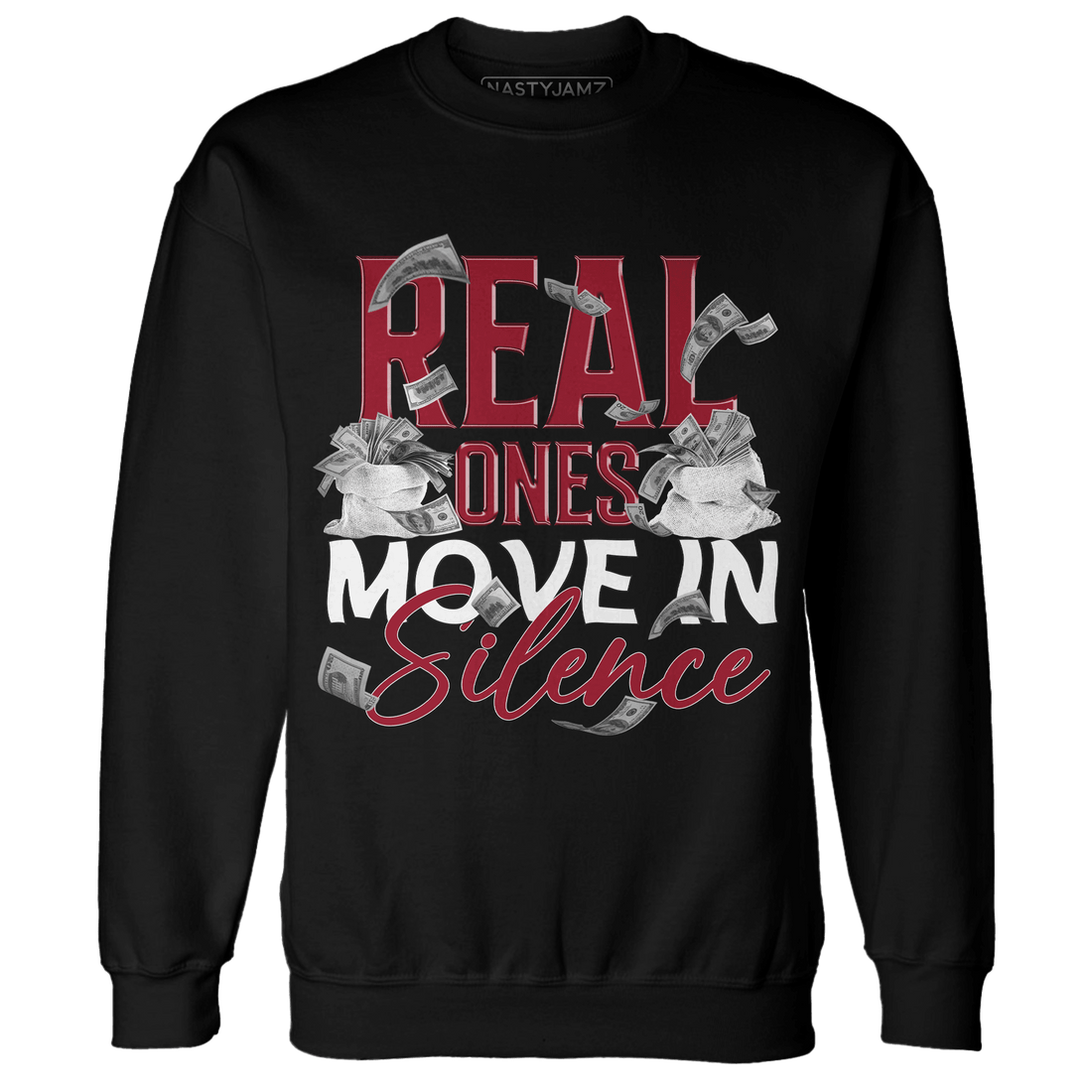 Retro Red Taxi 12s Sweatshirt Match Move In Silence Money - NastyJamz
