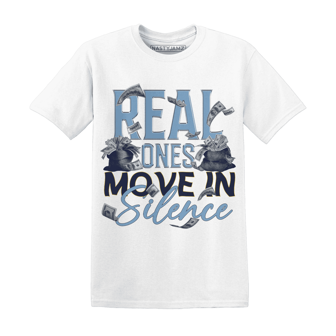 First In Flight 1s T Shirt Match Move In Silence Money - NastyJamz