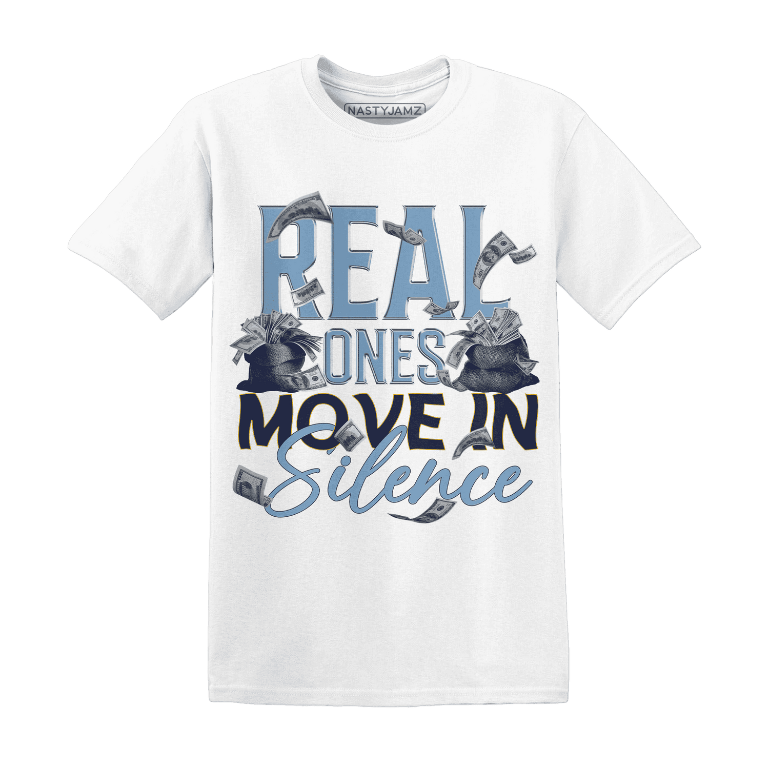 First In Flight 1s T Shirt Match Move In Silence Money - NastyJamz