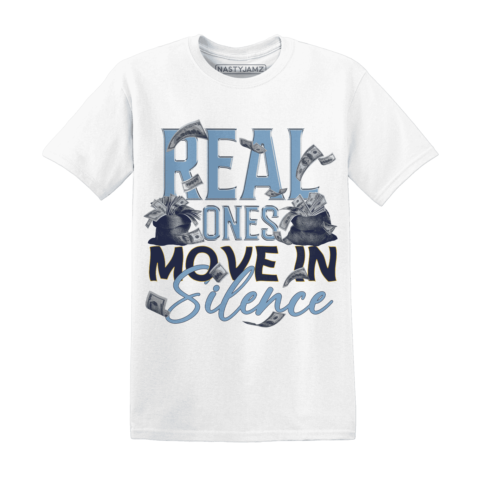 First In Flight 1s T Shirt Match Move In Silence Money - NastyJamz
