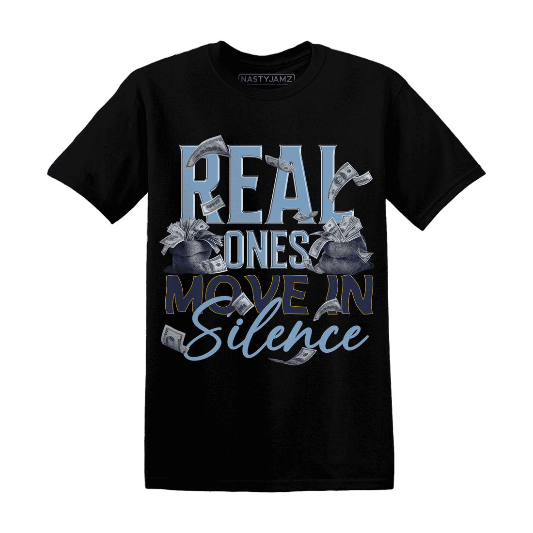 First In Flight 1s T Shirt Match Move In Silence Money - NastyJamz