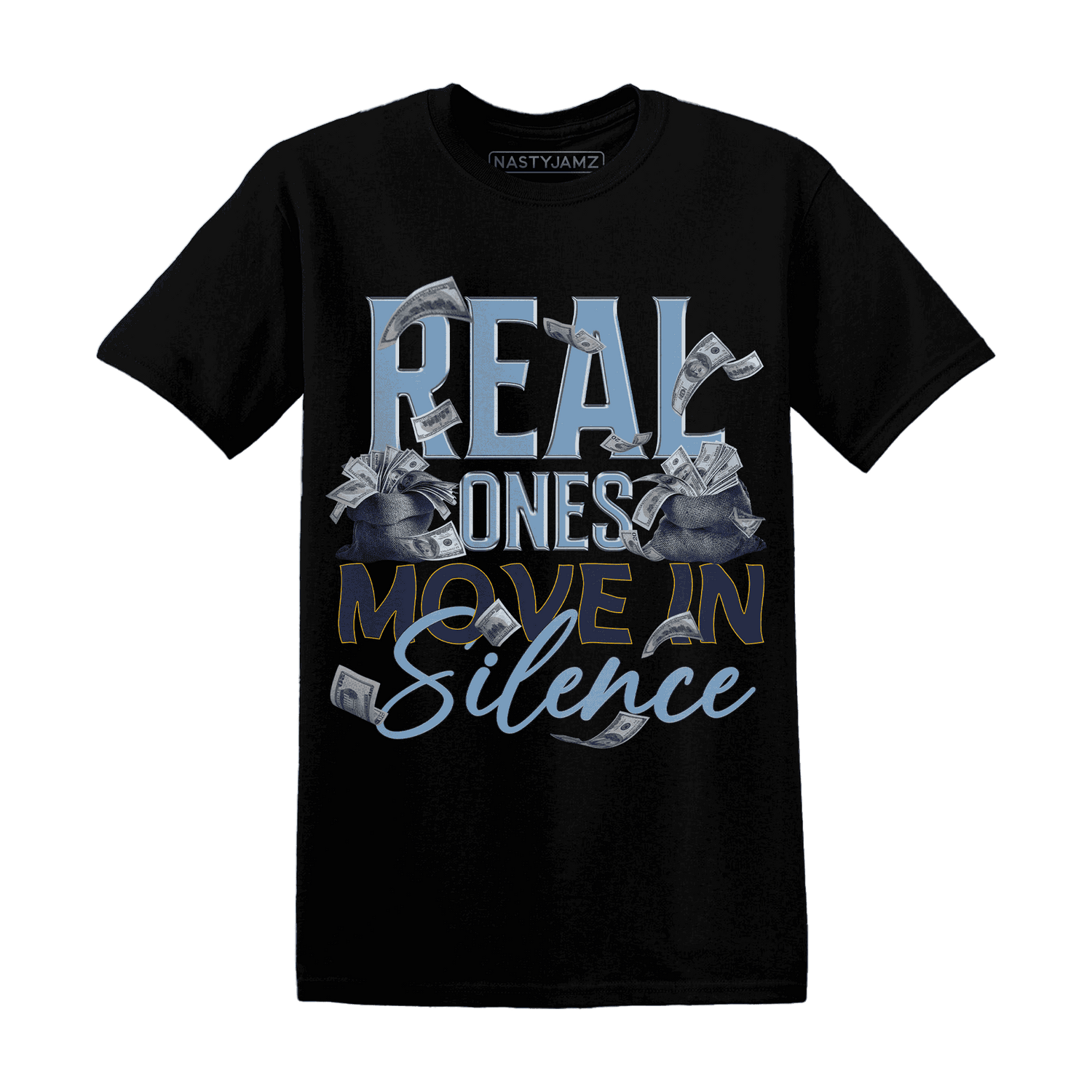 First In Flight 1s T Shirt Match Move In Silence Money - NastyJamz