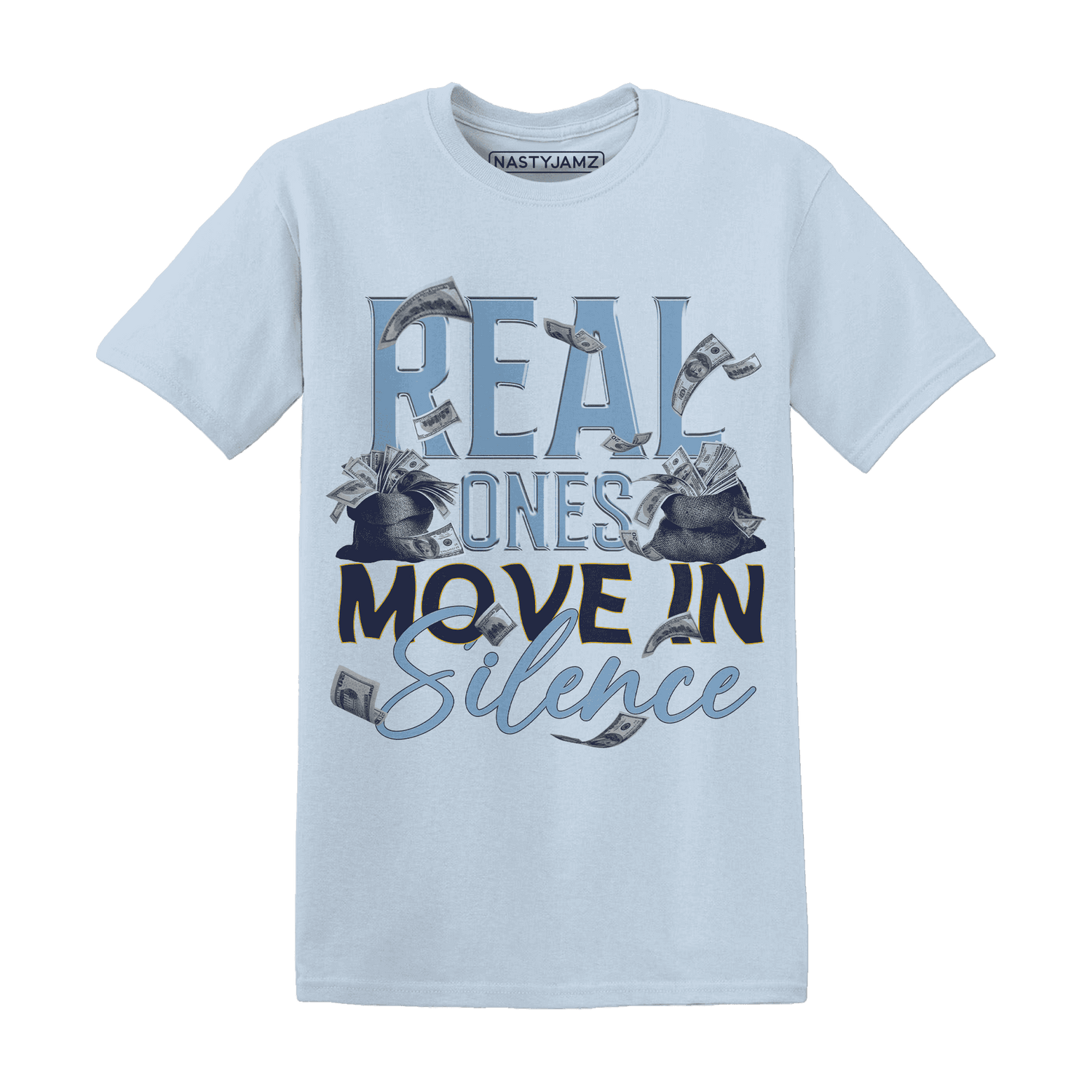 First In Flight 1s T Shirt Match Move In Silence Money - NastyJamz