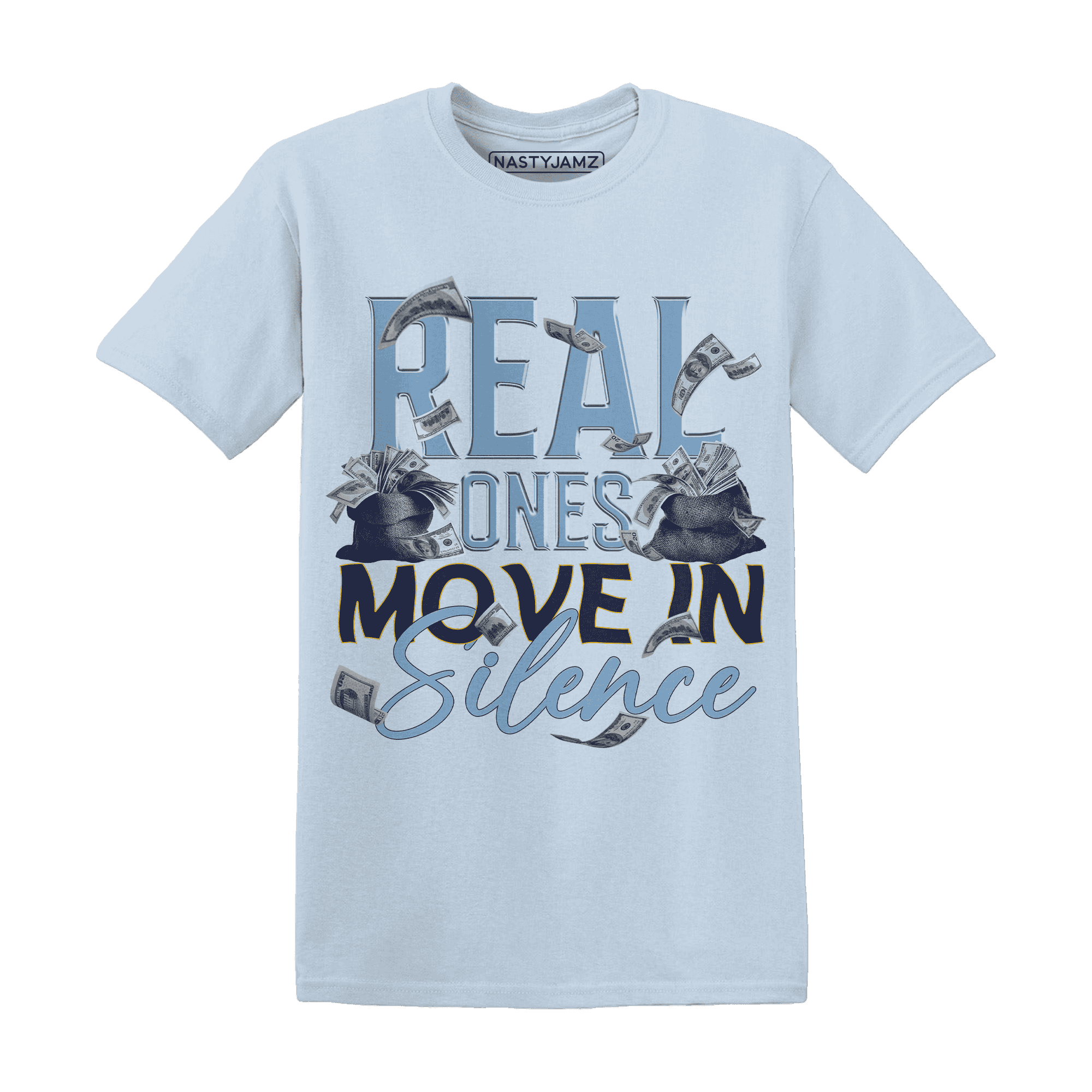 First In Flight 1s T Shirt Match Move In Silence Money - NastyJamz