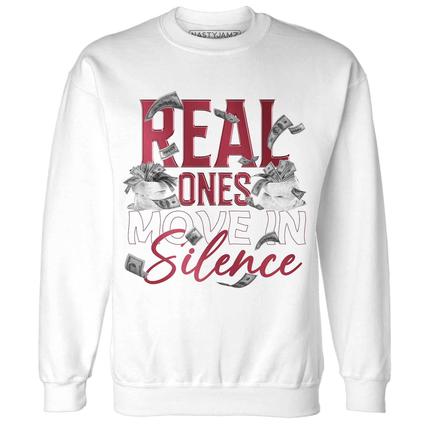 High 85 Metallic Burgundy 1s Sweatshirt Match Move In Silence Money - NastyJamz