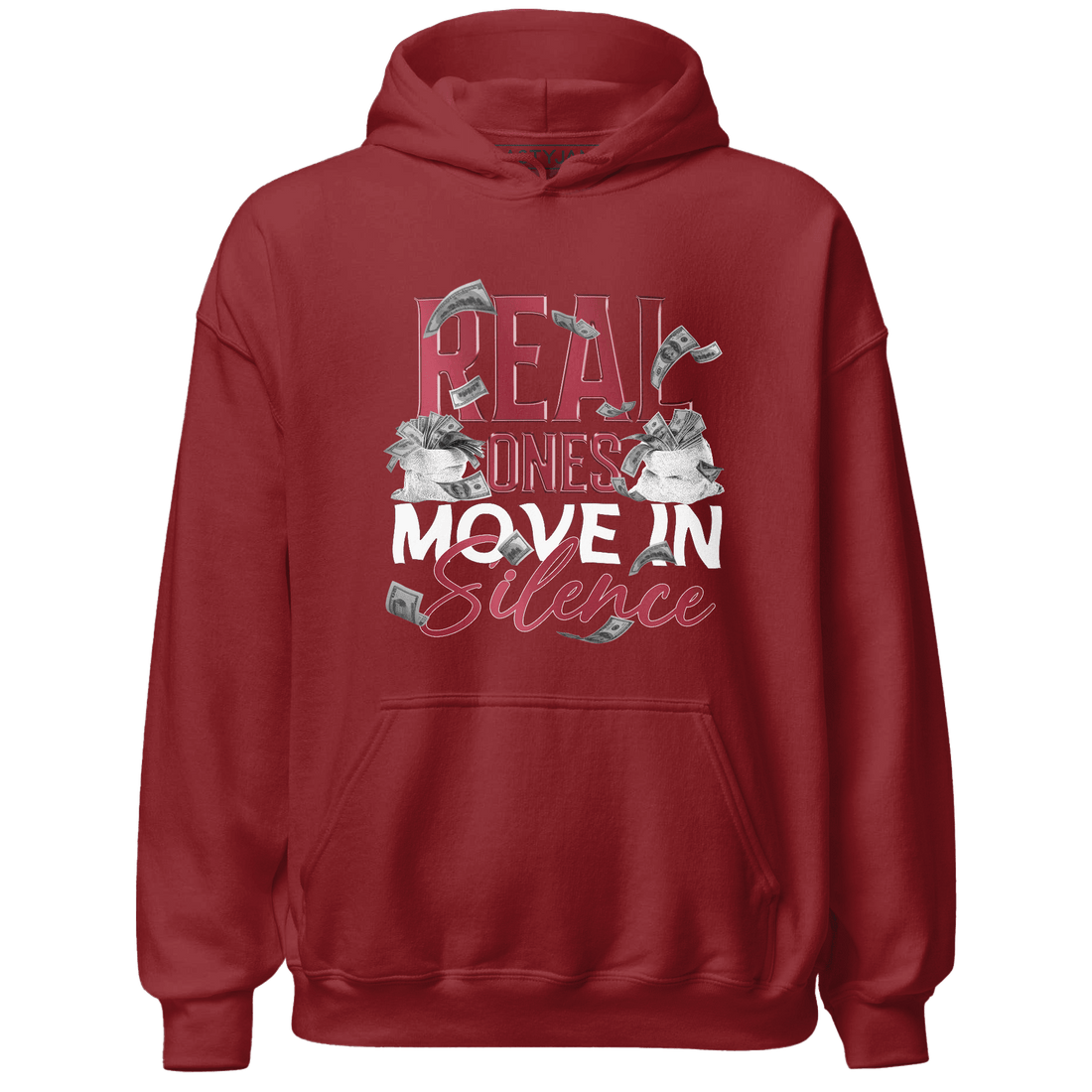 High 85 Metallic Burgundy 1s Hoodie Match Move In Silence Money - NastyJamz