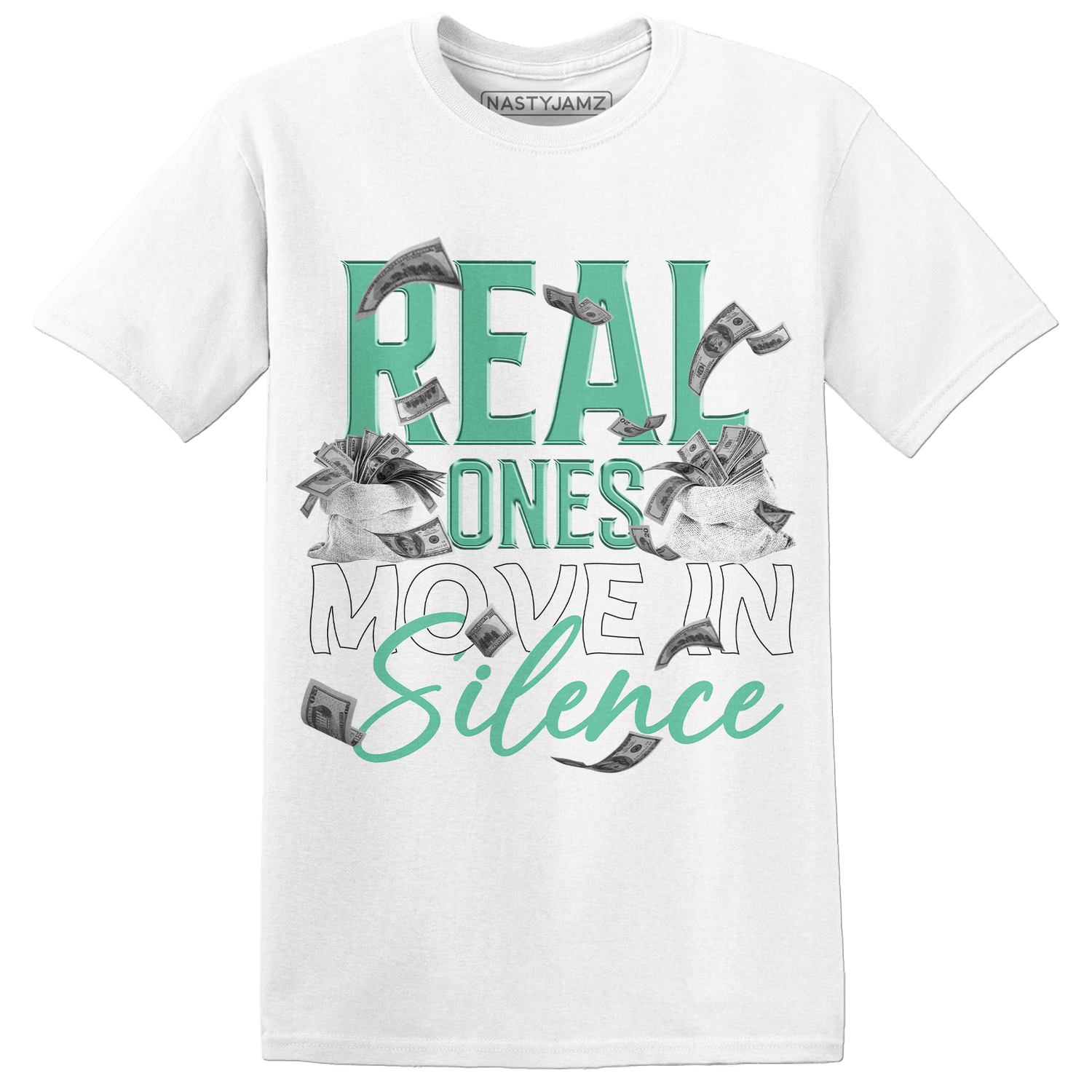 High OG Green Glow 1s T Shirt Match Move In Silence Money - NastyJamz