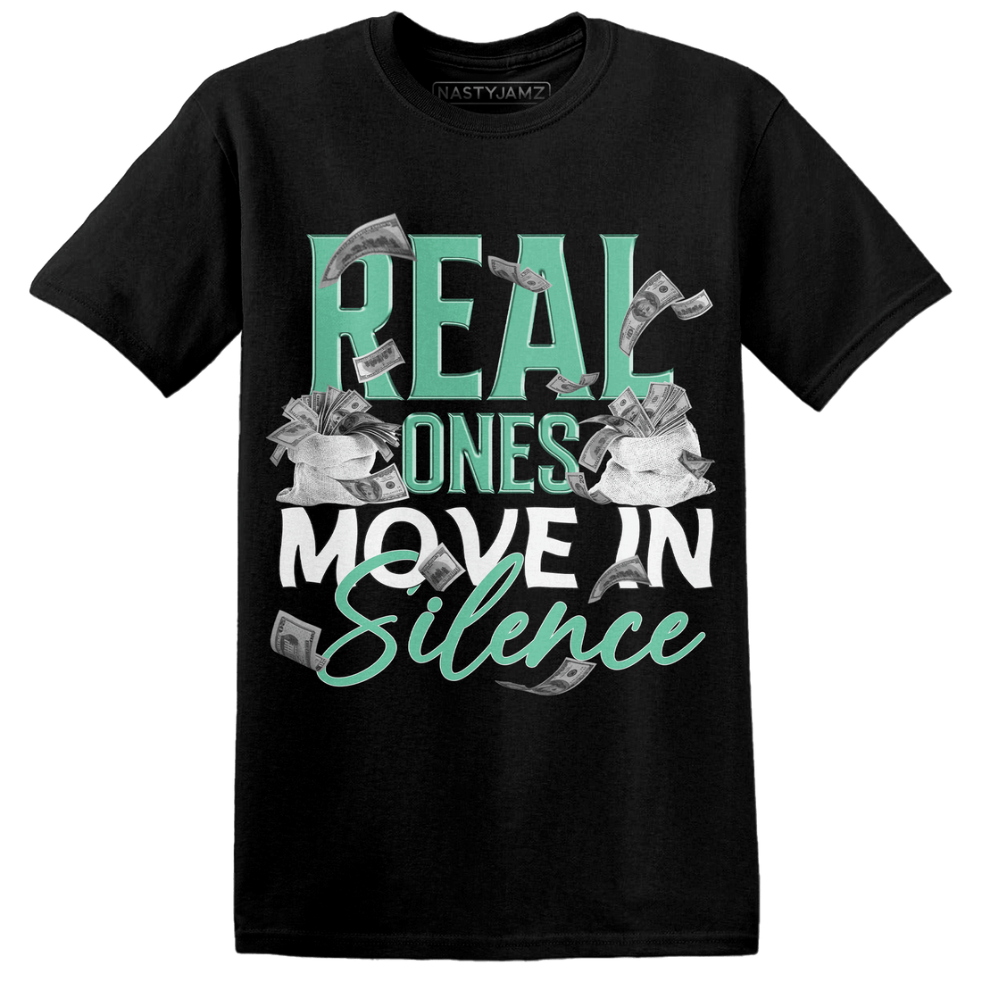 High OG Green Glow 1s T Shirt Match Move In Silence Money - NastyJamz