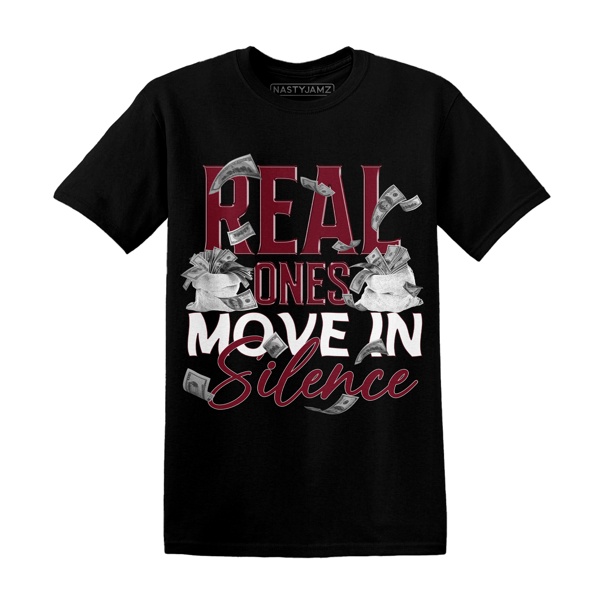 High White Team Red 1s T Shirt Match Move In Silence Money - NastyJamz