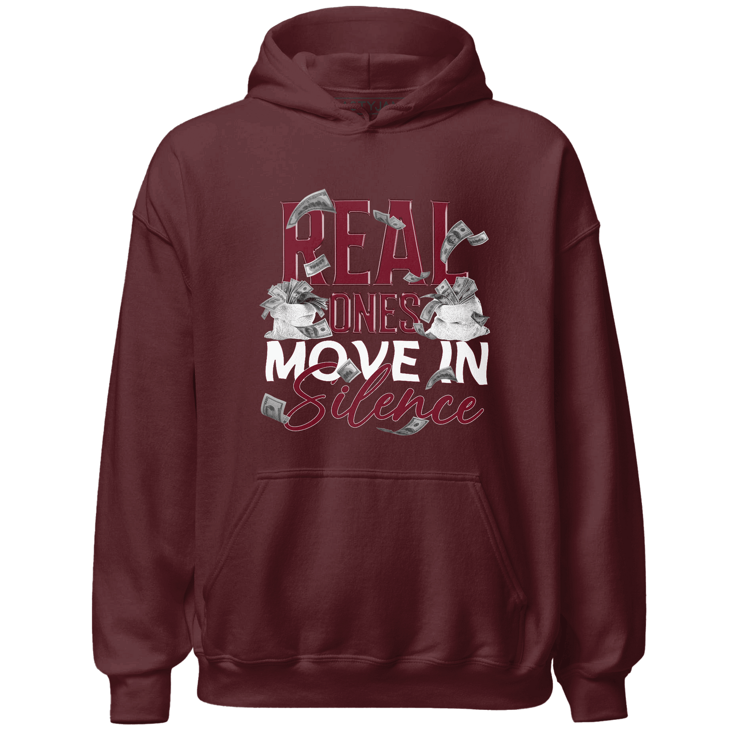 High White Team Red 1s Hoodie Match Move In Silence Money - NastyJamz