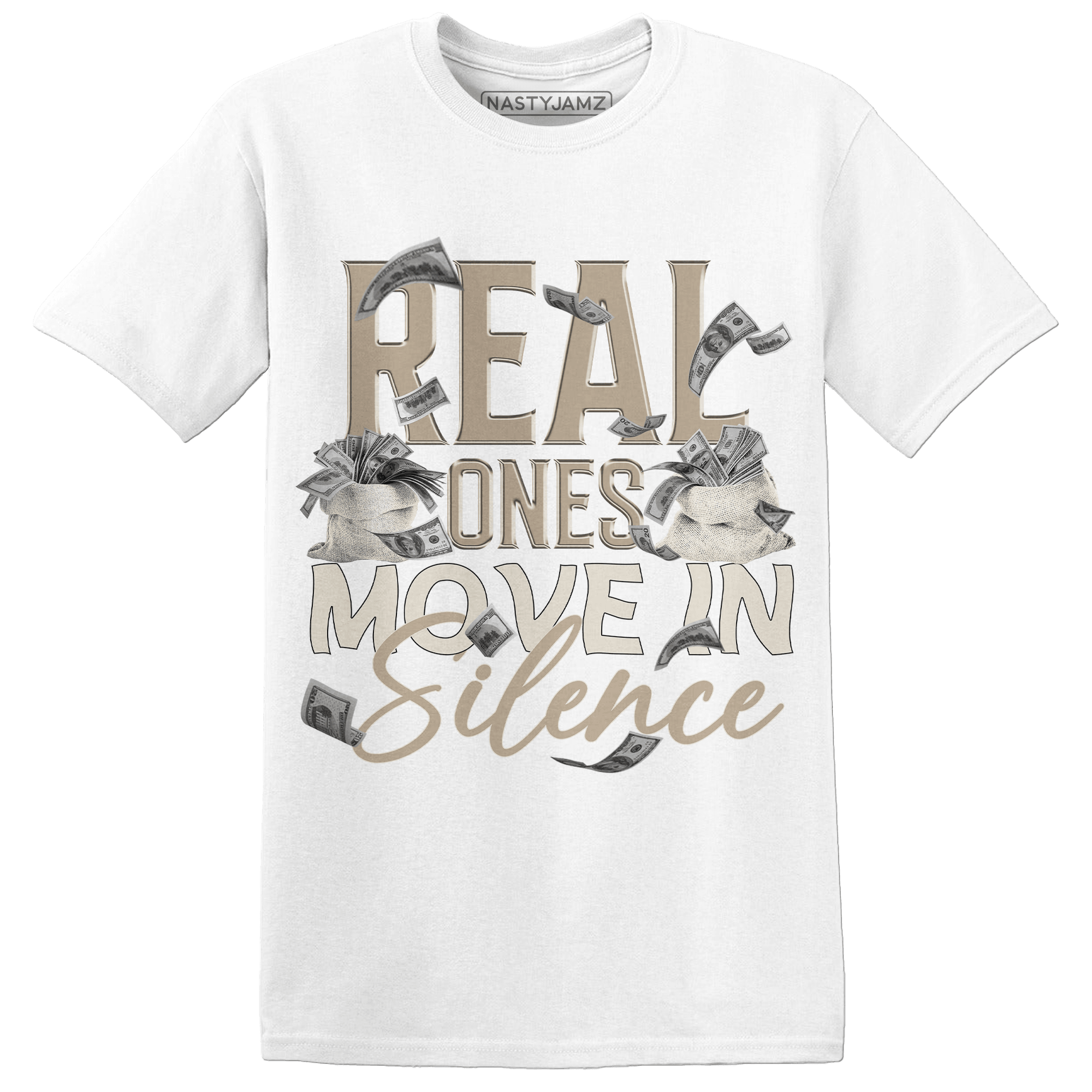 Latte 1s T Shirt Match Move In Silence Money - NastyJamz